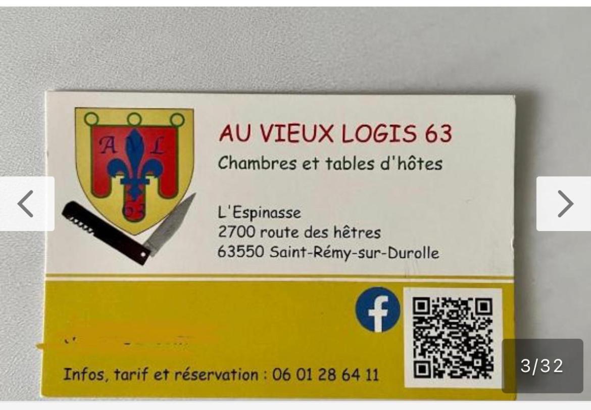Au Vieux Logis 63 Bed and Breakfast Saint-Rémy-sur-Durolle Exteriör bild